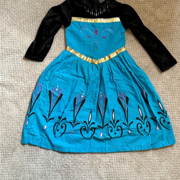 Kids Blue and Black Dress with Gold Accents - Picture 1 of 8